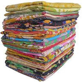 Marubhumi Kantha quilt patchwork bed cover in vibrant colors for cozy bedding.