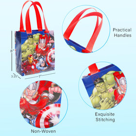 Marvel Avengers mini tote bags measuring 8 by 7 by 3.25 inches for gifts