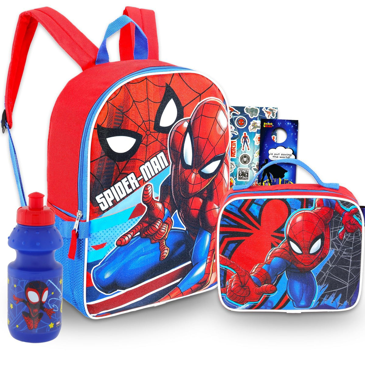 Marvel Spiderman backpack spacious compartment fits folders and supplies