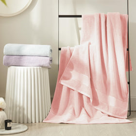 Marvione bath towel 27x54 inches illustrating generous coverage for spa-like comfort.