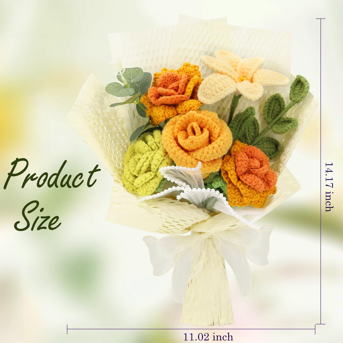 Marvogo crochet roses and daisies bouquet, timeless gift