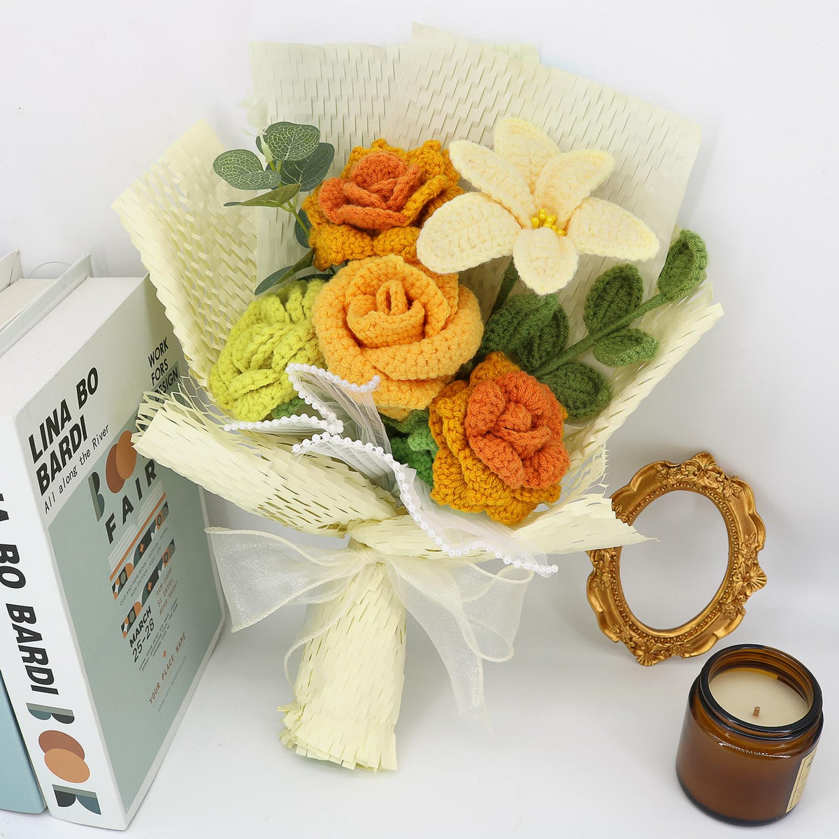 Marvogo gift-packaging-ready crochet bouquet for loved ones