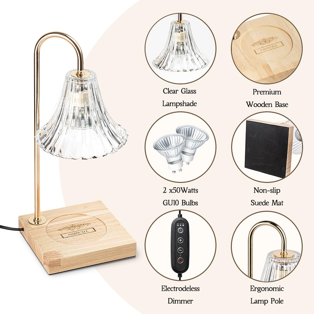 Marycele lamp features timer and dimmer for customizable fragrance sessions