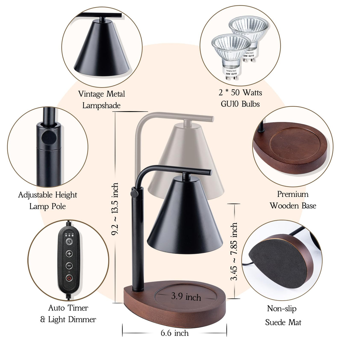 Marycele candle warmer lamp timer helps you schedule scent without watching the wax.