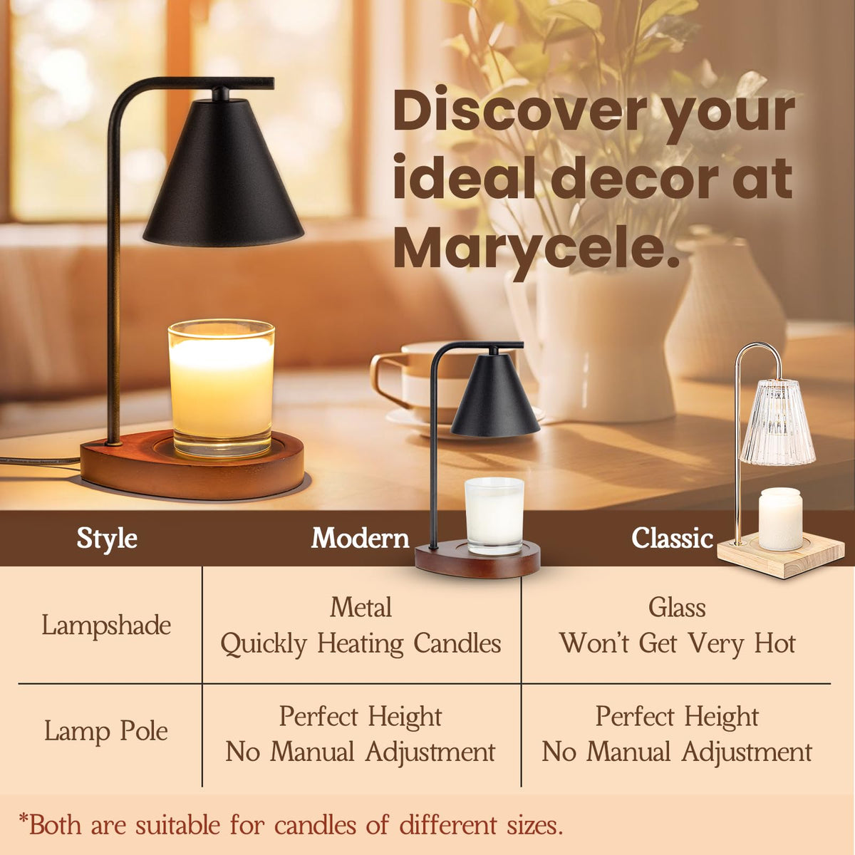 Marycele sleek metal shade design complements contemporary and classic spaces.