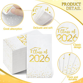 MASHAN 200pcs class-of-2026 napkins two-layer for durable serving
