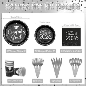 MASHAN 7-inch graduation plate in black and silver for dessert courses.