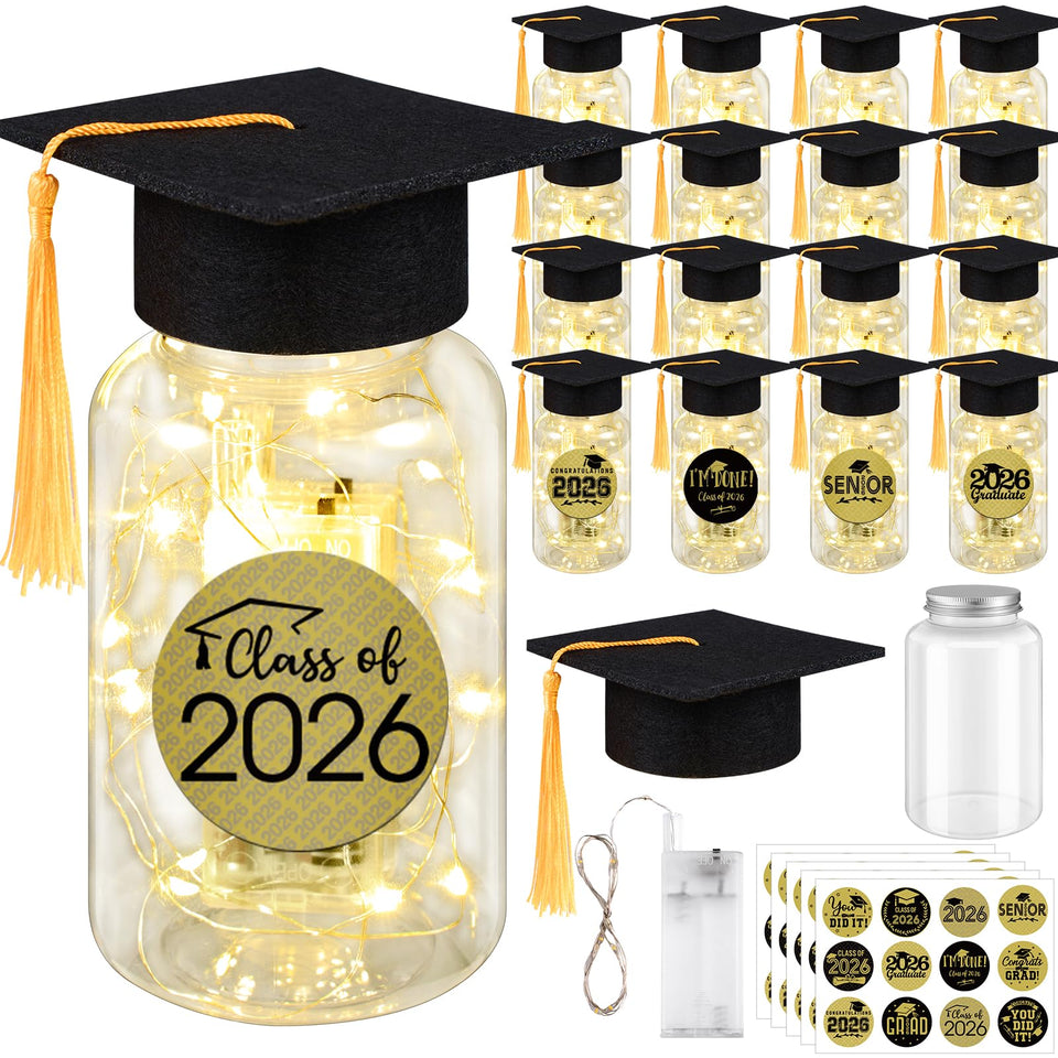 MASHAN grad cap centerpiece jar for cohesive graduation table decor