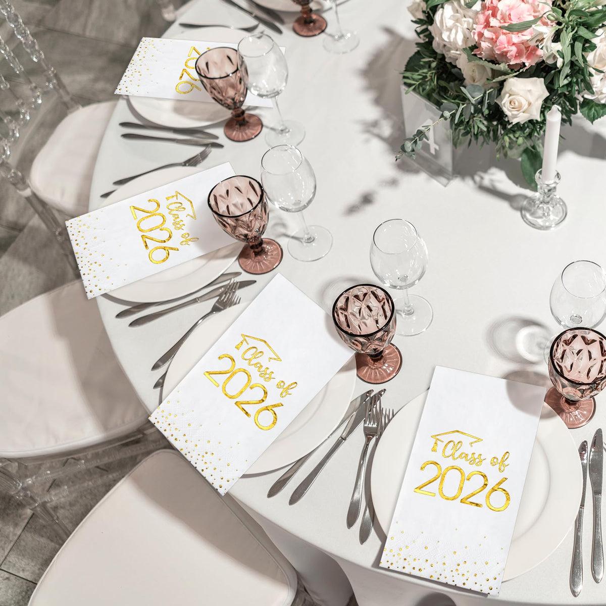 MASHAN premium two-layer napkins for graduations, strong enough for busy gatherings