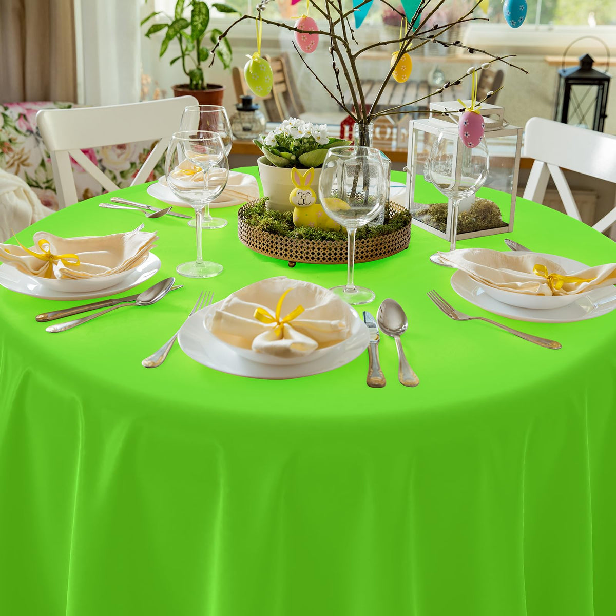 MASHAN rainbow round tablecloth in light blue adds fresh touch to summer parties