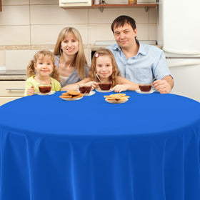 MASHAN rainbow round tablecloth in navy blue provides elegant evening backdrop