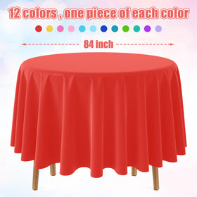 MASHAN rainbow round tablecloth in orange adds warmth to events