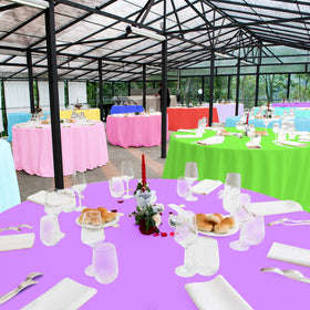 MASHAN rainbow round tablecloth in pink ideal for kids' parties and showers