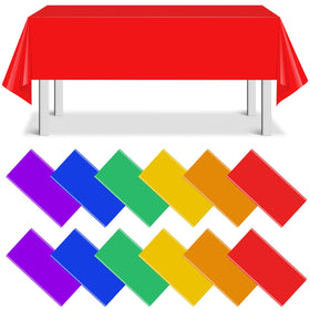 MASHAN rainbow tablecloth folded in packaging, ready for quick party setup.