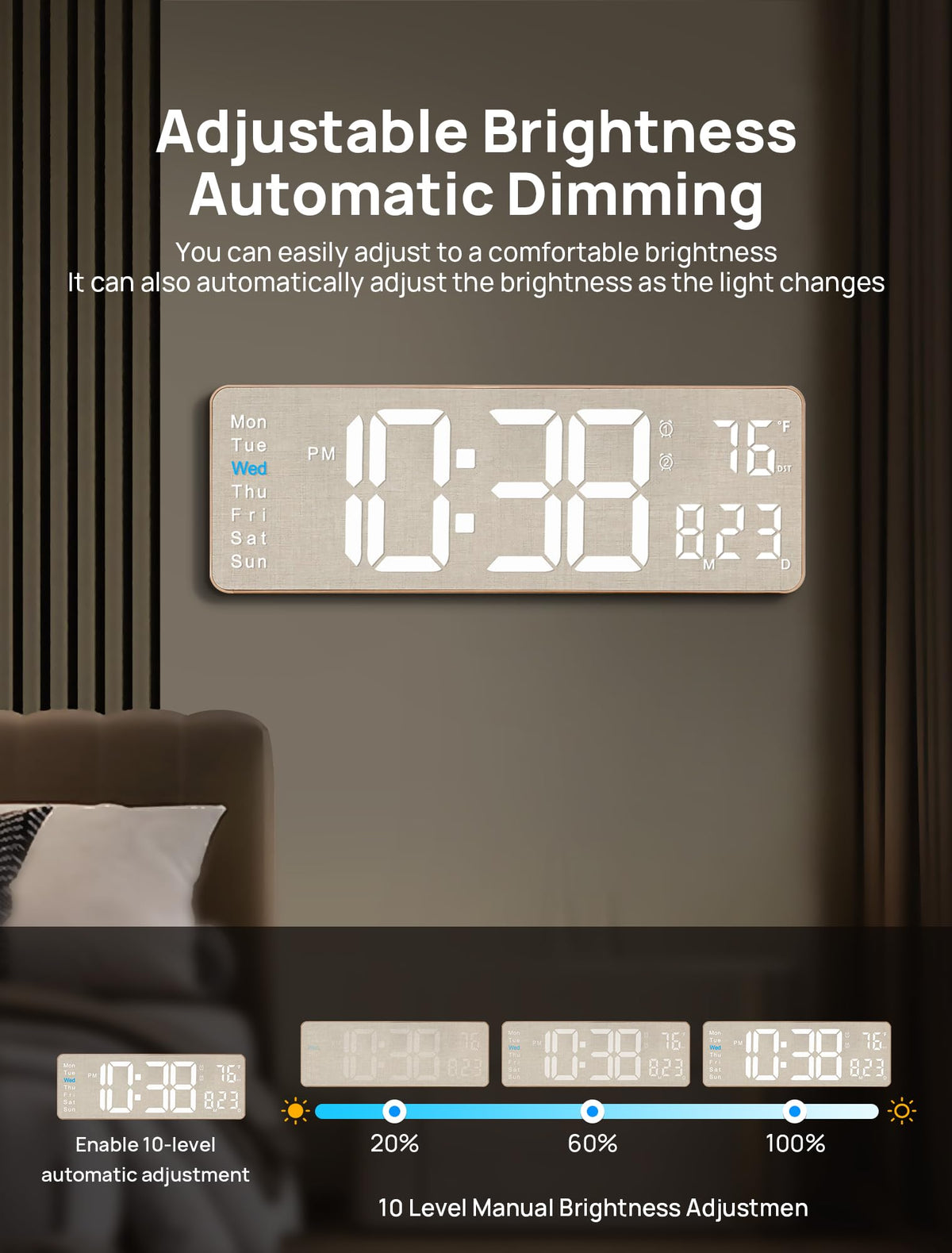 MASHI night light with eight colors creates ambient mood lighting.