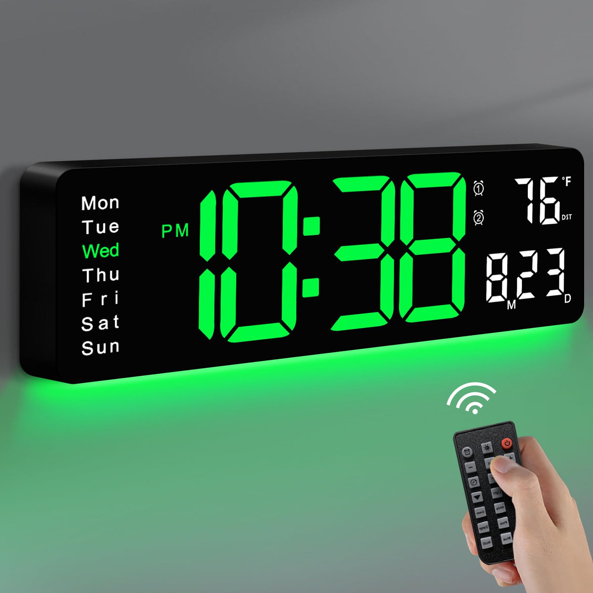 MASHI digital wall clock large display for easy reading from across the room