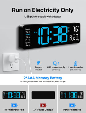 MASHI digital wall clock enhances readability for seniors and readers