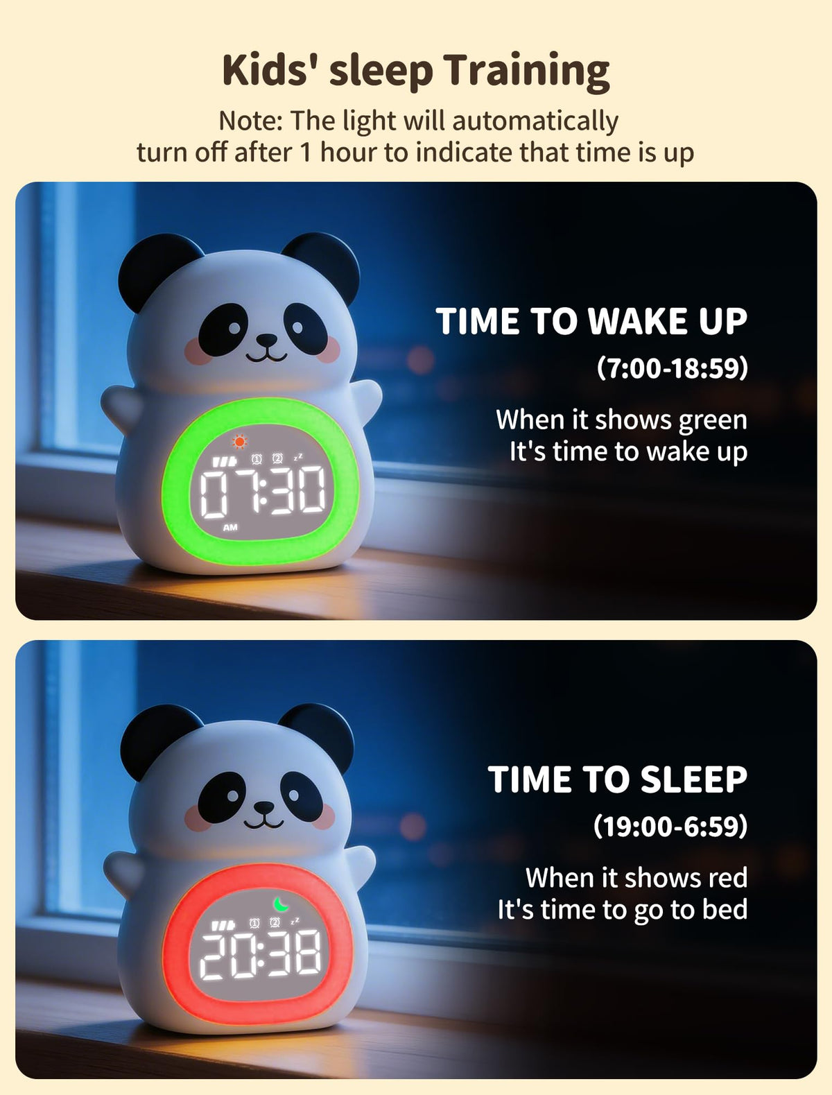 MASHI Panda sun and moon signals indicate wake and sleep times