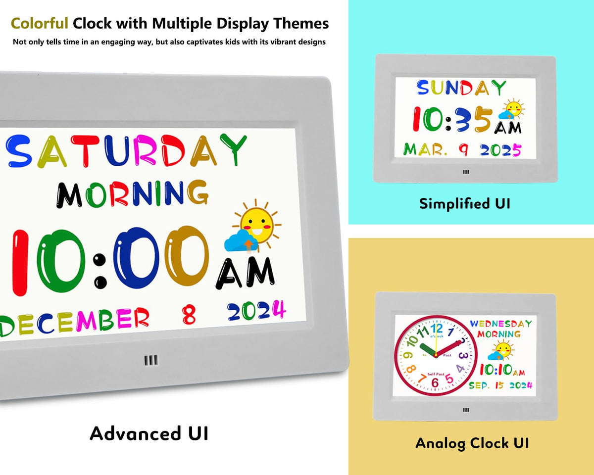 Massii Digital Teaching Clock showcases 24 alarms to support daily routines.