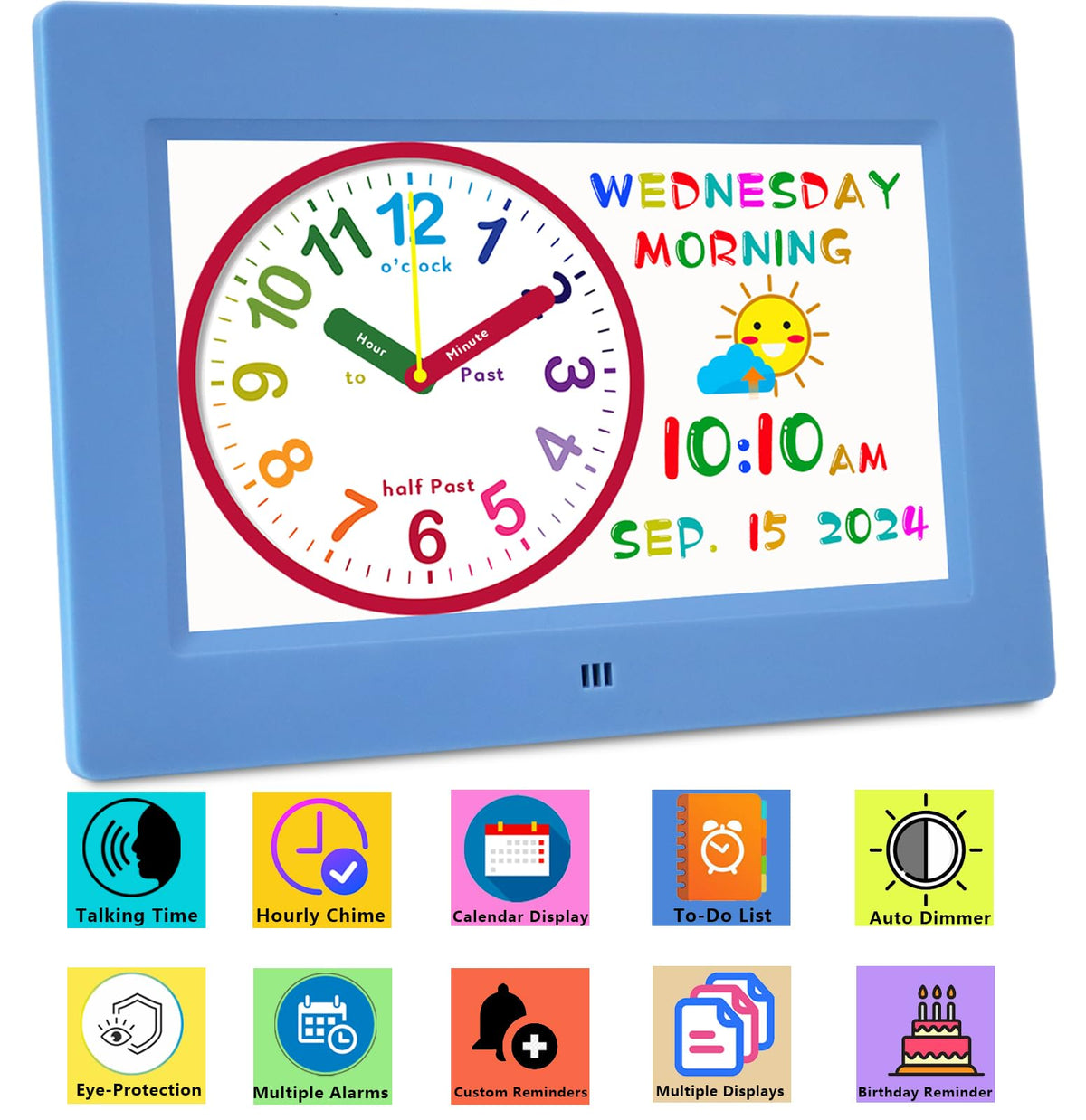 Massii reminder setup supports 24 alarms and 20 custom prompts.