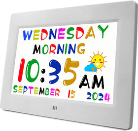 Massii Digital Teaching Clock face display with bright colors for easy reading.