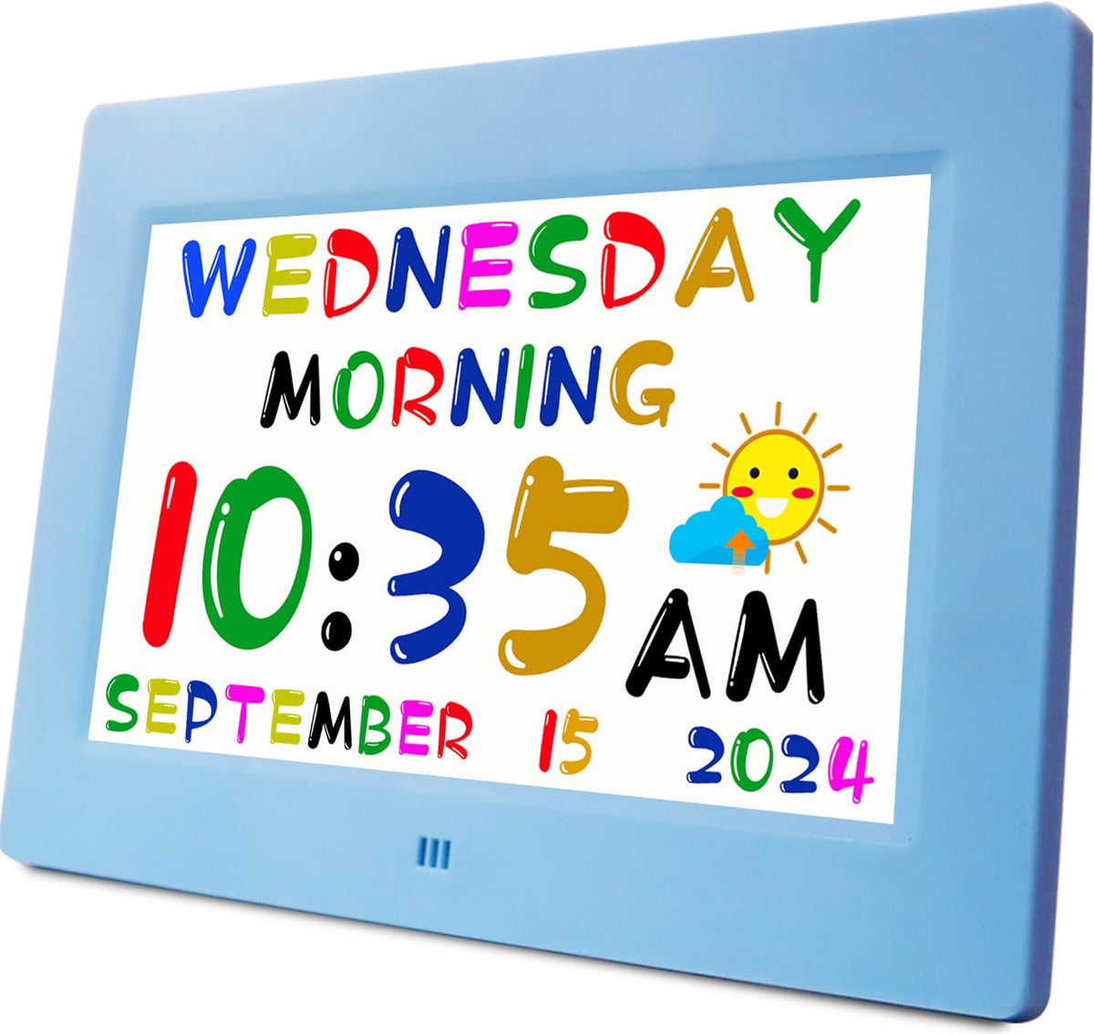 Massii digital teaching clock front view with bright digits for easy time learning.