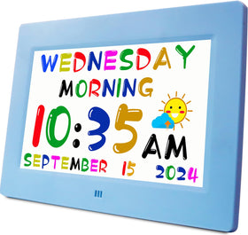 Massii digital teaching clock front view with bright digits for easy time learning.