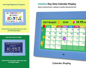 Massii digital teaching clock remote control use enabling easy alarm setup and reminders.
