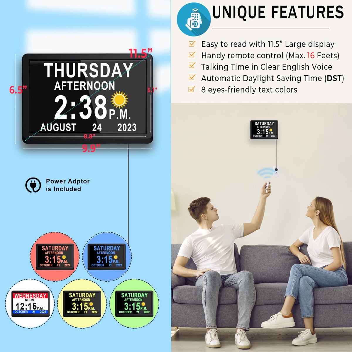 MASSII memory backup with included adaptor and remote ensures uninterrupted use