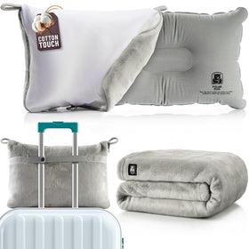 MasterManner travel blanket with soft cotton pillowcase for gentle, breathable sleep.