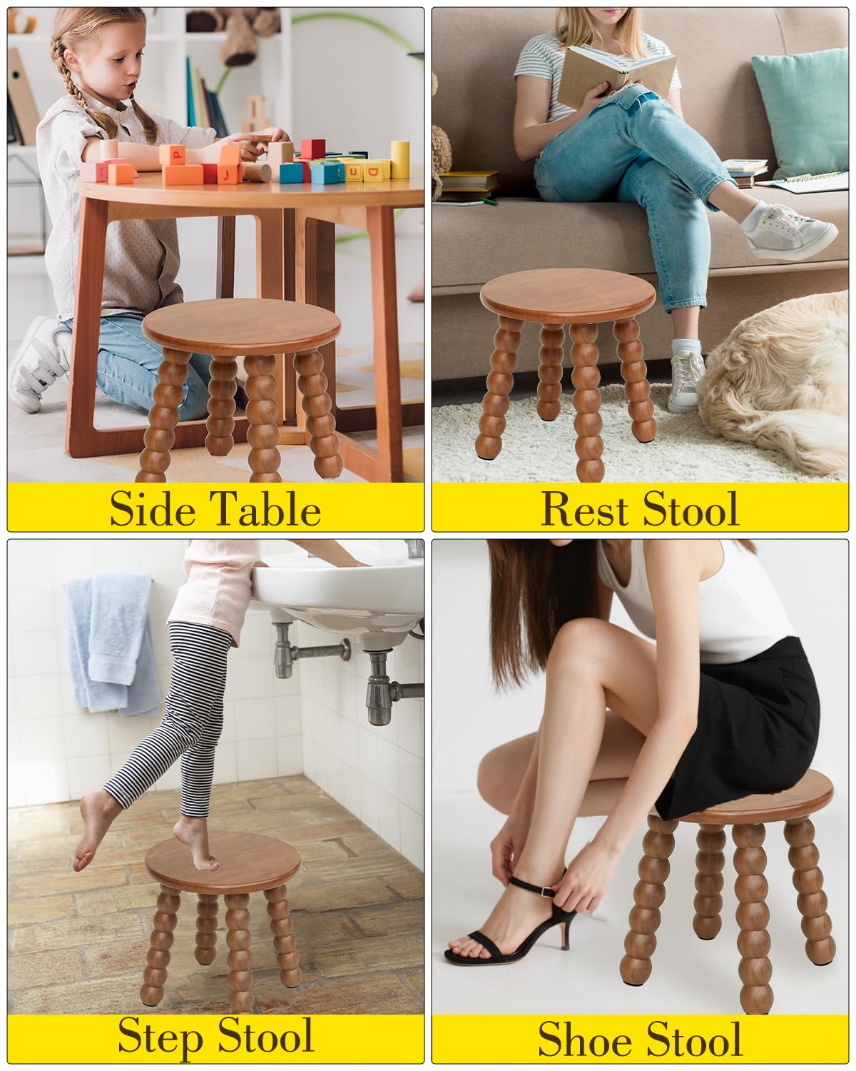 Masupu multi-purpose step stool doubles as plant stand and seating option.