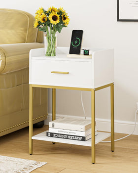 Masupu nightstand anti-slip feet protect floors during movement.