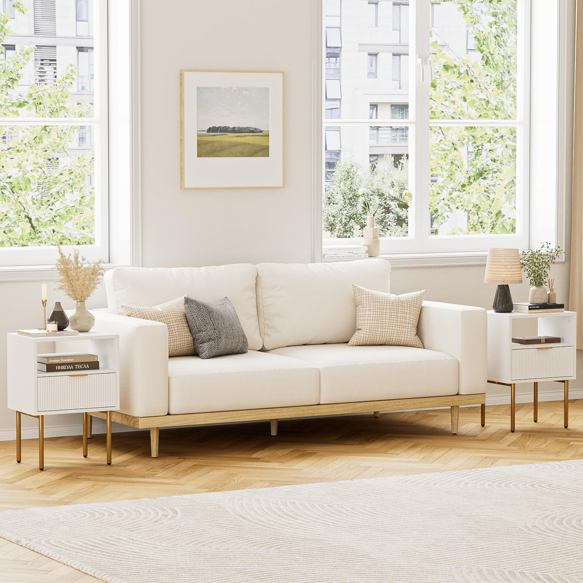 Masupu nightstand suits bedrooms or living rooms with versatile placement.