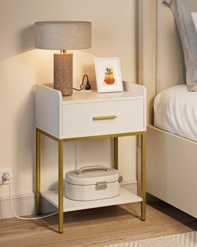 Masupu nightstand dimensions 16.5W x 11.8D x 23.6H for placement.