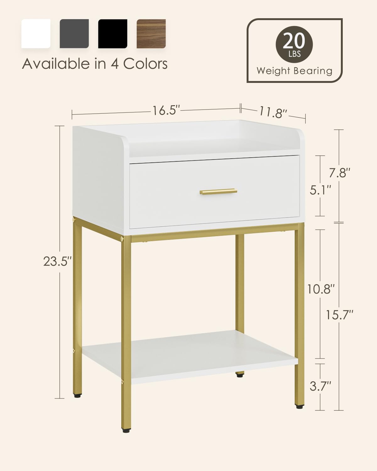 Masupu white wood planks create a clean, modern look for the bedside table.