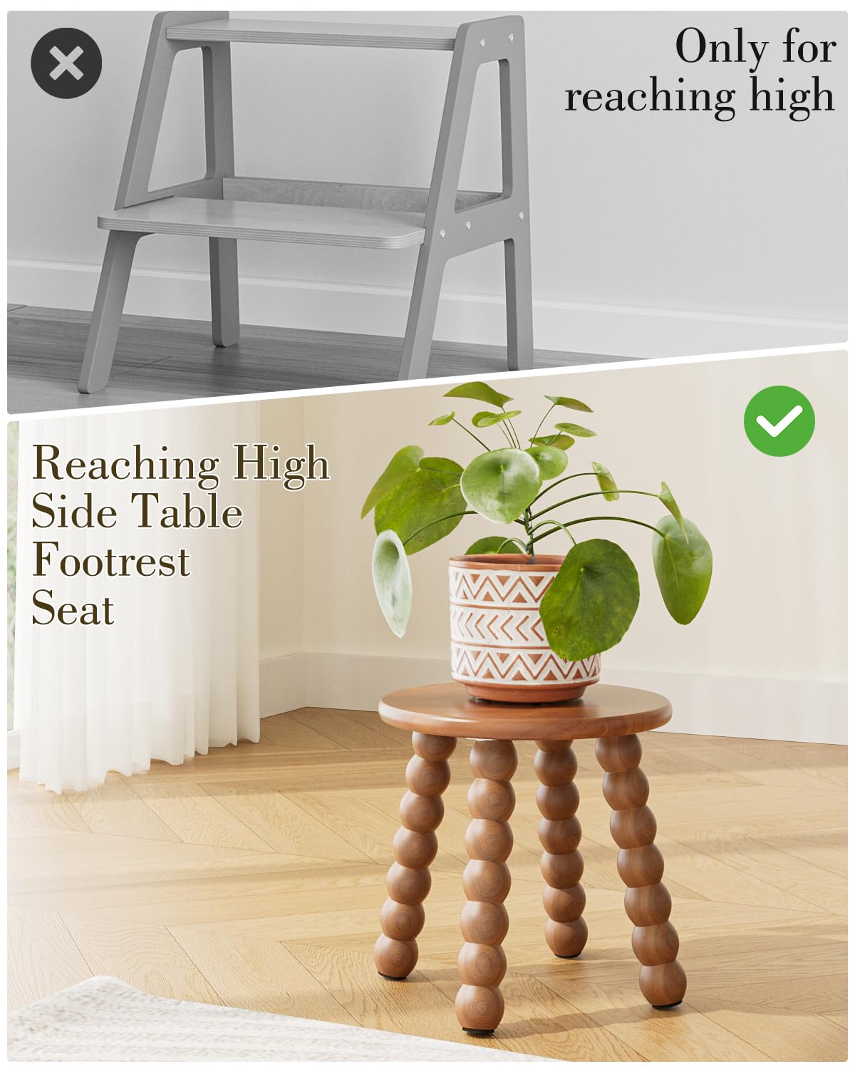 Masupu compact 11-inch stool fits tight spaces for bathroom tasks.