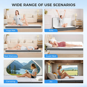Masvis Trifold Mattress with washable cover simplifies cleaning routines.