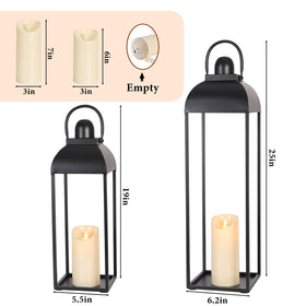 MATAHUM 19-inch lantern on entry stairs adds rustic indoor charm.