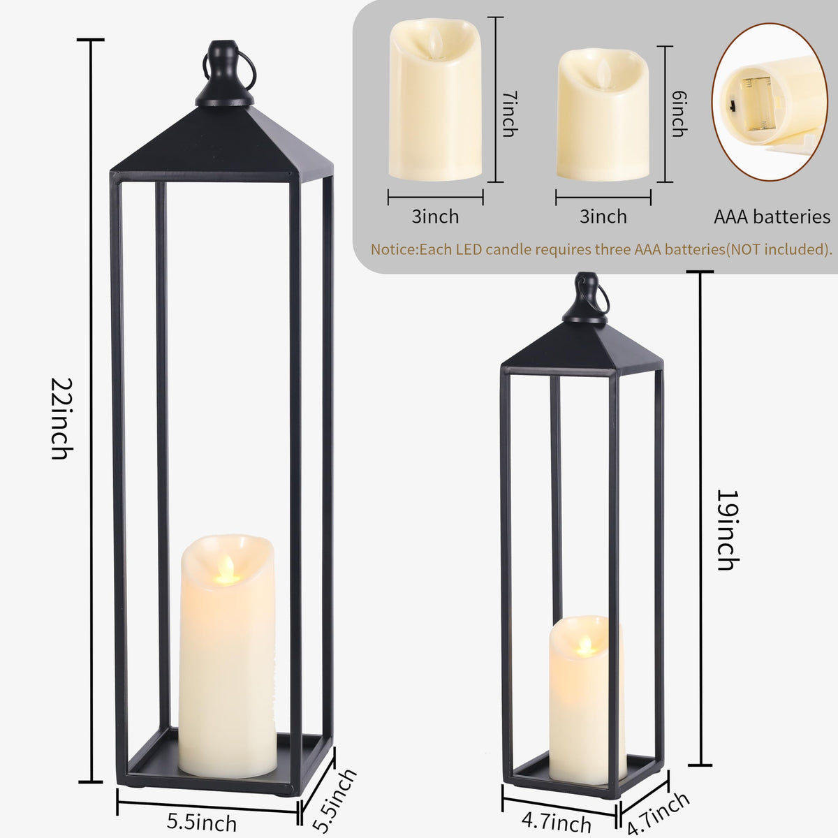 MATAHUM 19-inch lantern small adds cozy glow to mantels