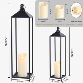 MATAHUM 19-inch lantern small adds cozy glow to mantels