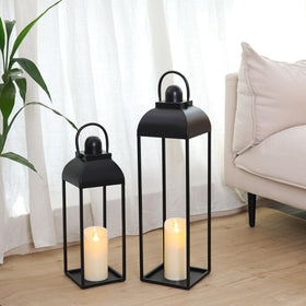 MATAHUM 25-inch lantern on the front porch for inviting outdoor glow.