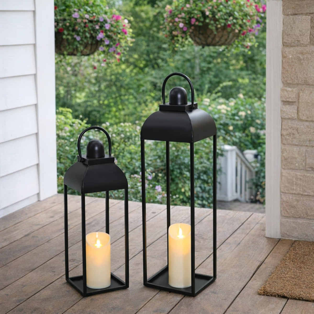 MATAHUM lanterns pair with string lights for seasonal styling.