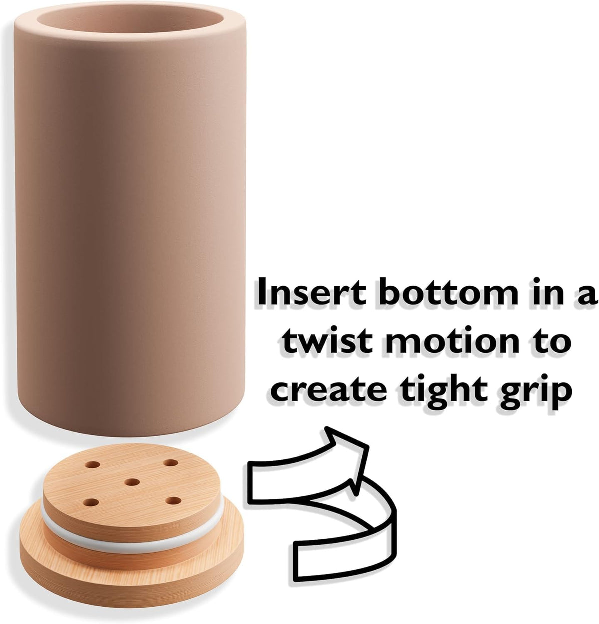 Matani off-white toothbrush holder displayed on a kitchen counter