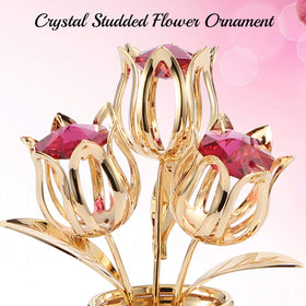 Matashi tulip bouquet crystal vase design, compact decor accent.