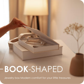 MATATURE linen-covered decorative books as elegant shelf accents