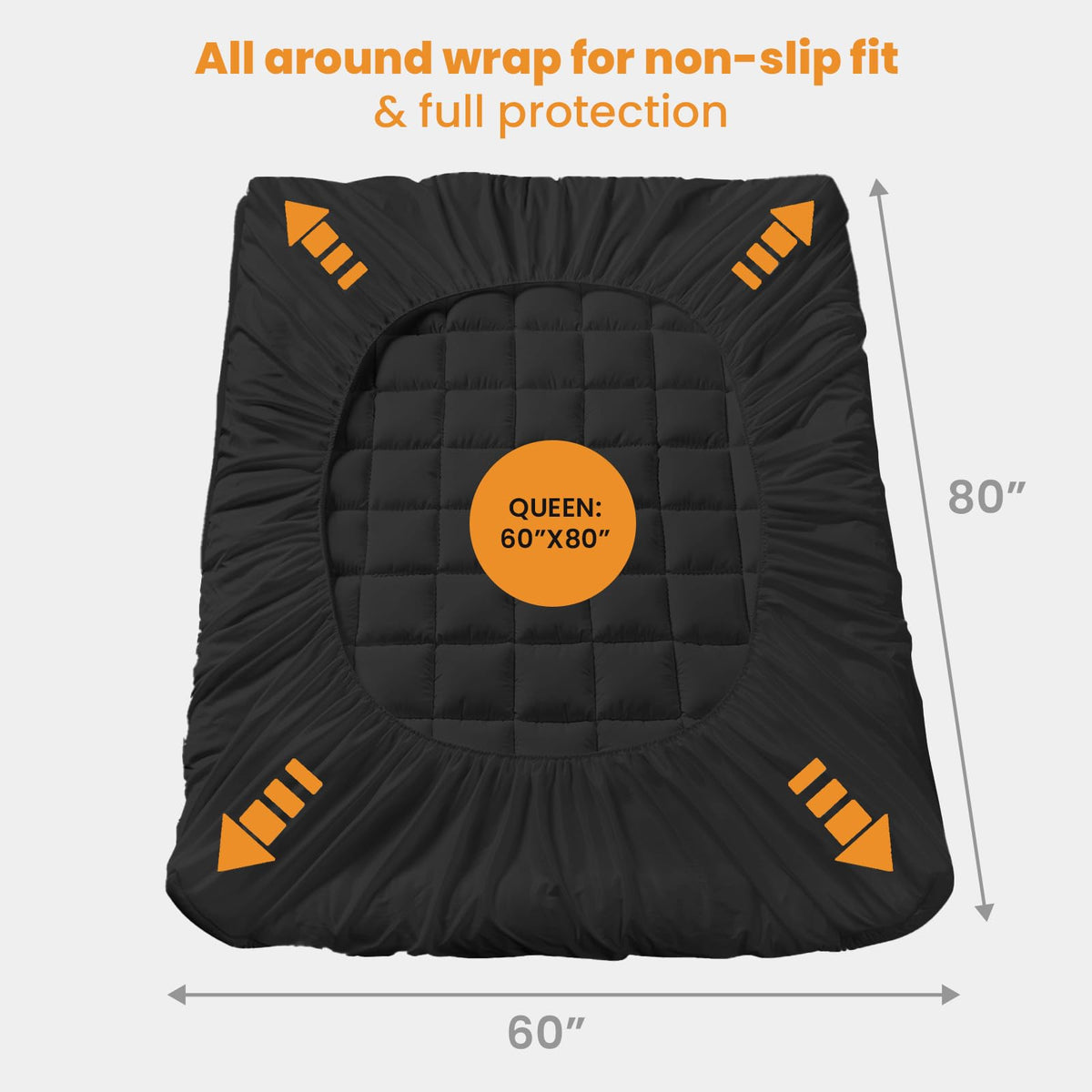 MATBEBY elastic edge keeps the pad in place under sheets