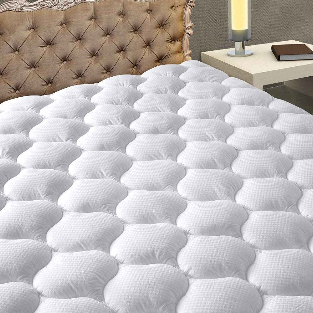 MATBEBY queen size mattress pad with cooling top for cooler sleep.