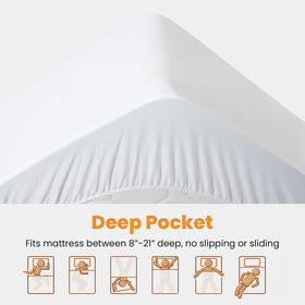 MATBEBY mattress pad with elastic edging prevents slipping and bunching.