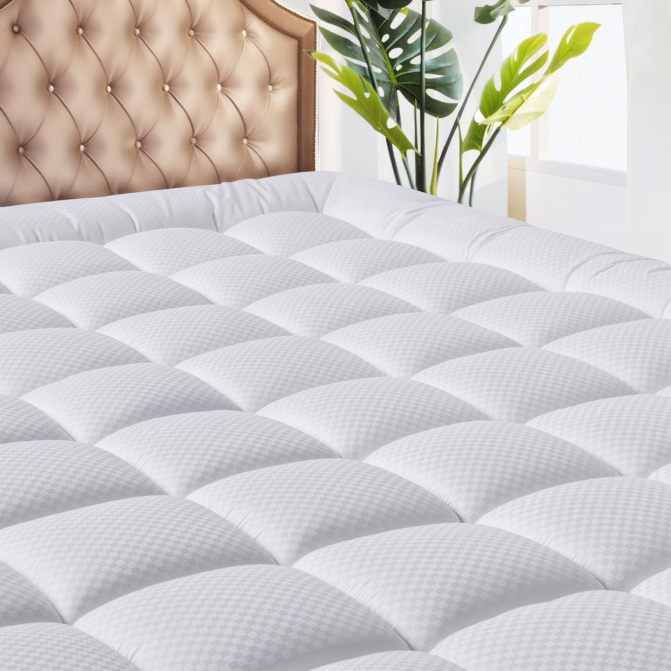 MATBEBY queen mattress pad with soft filling delivers plush comfort for restful nights.