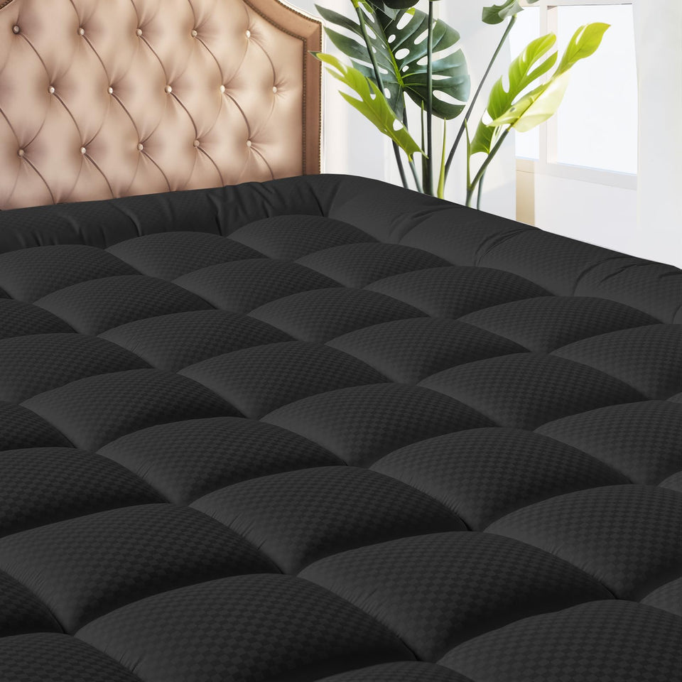 MATBEBY soft-fill queen mattress pad for plush comfort and protection